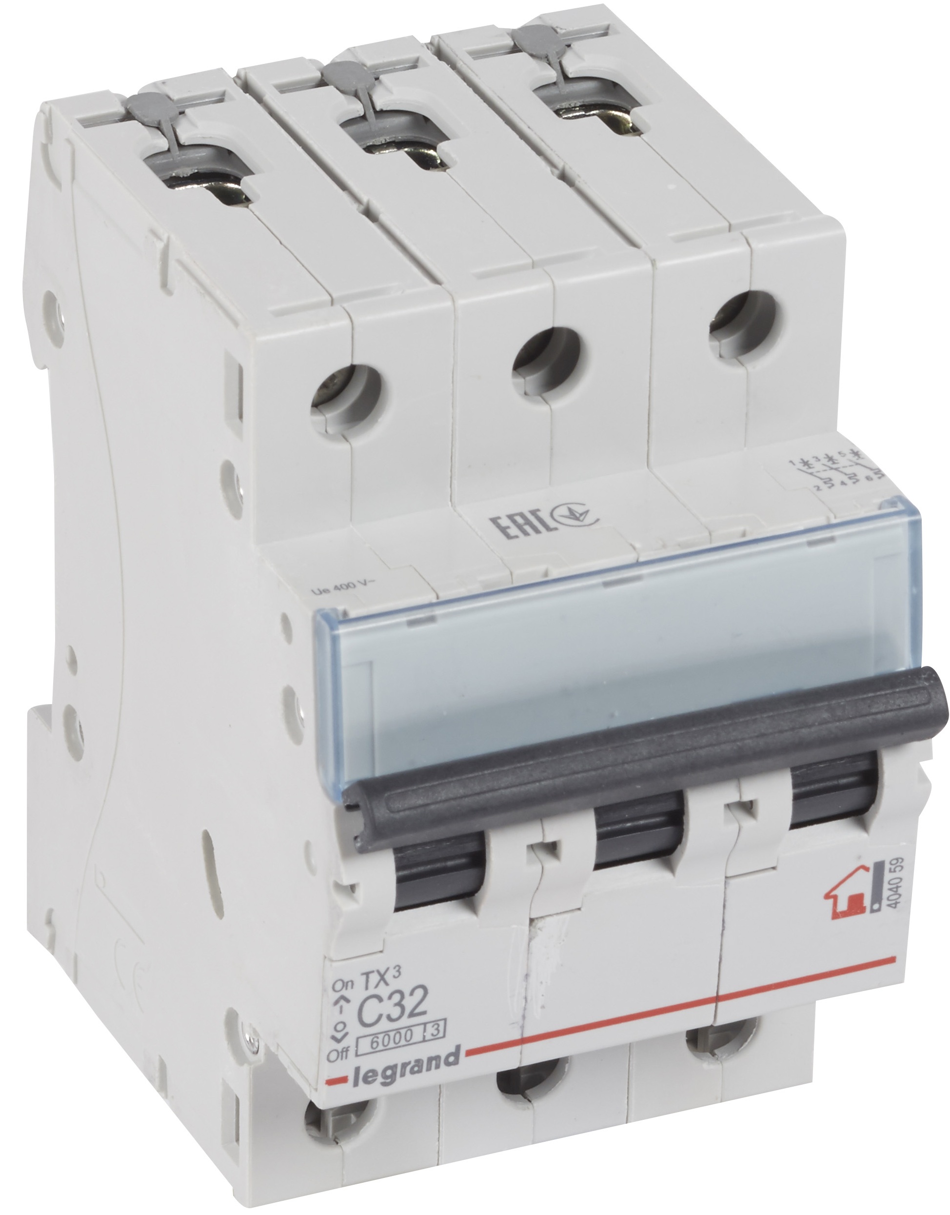 Автоматичний вимикач Legrand TX3 3P, 32A, C, 6kA (404059)