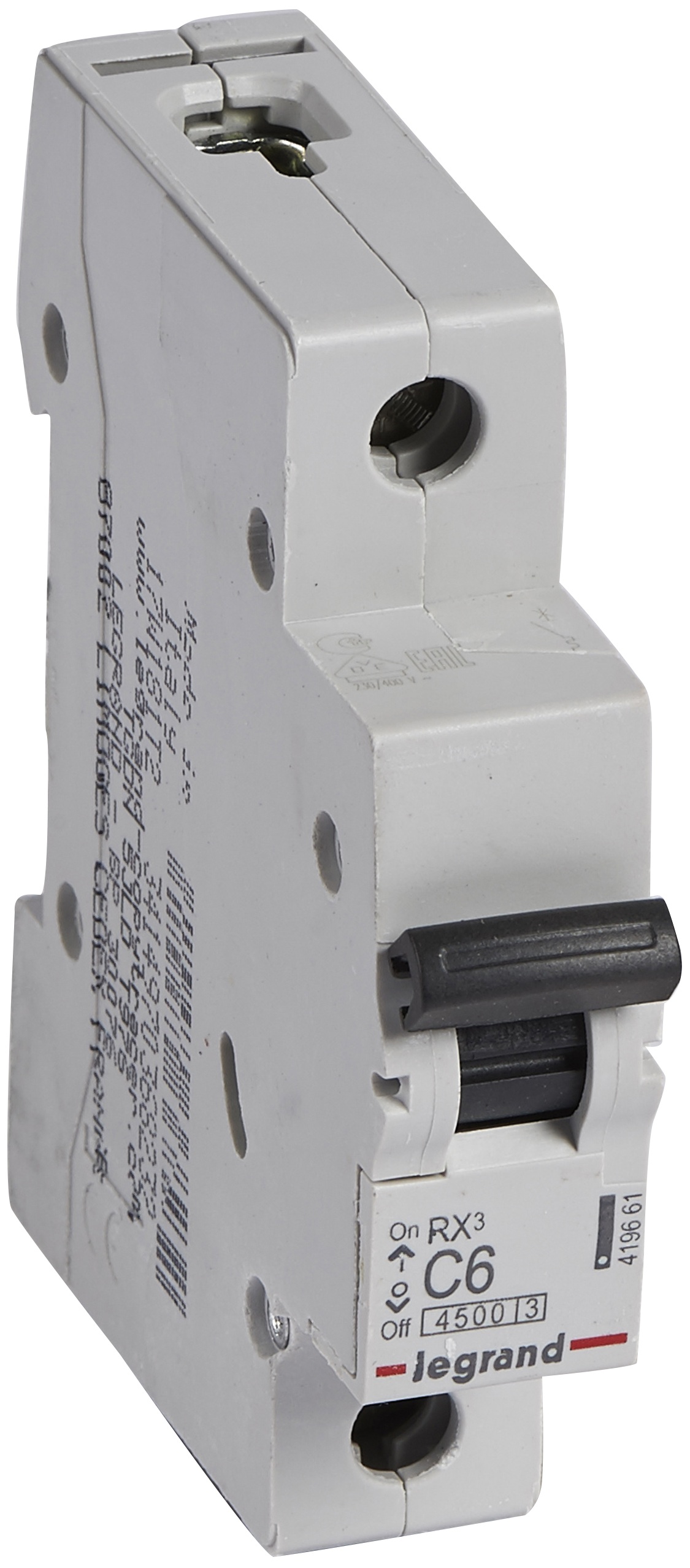 Автоматичний вимикач Legrand RX3 1P, 6A, C, 4.5kA (419661)