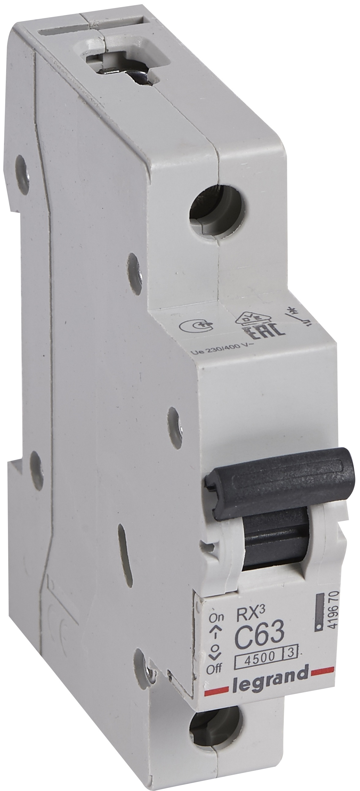 Автоматический выключатель Legrand RX3 1P, 63A, C, 4.5kA (419670)