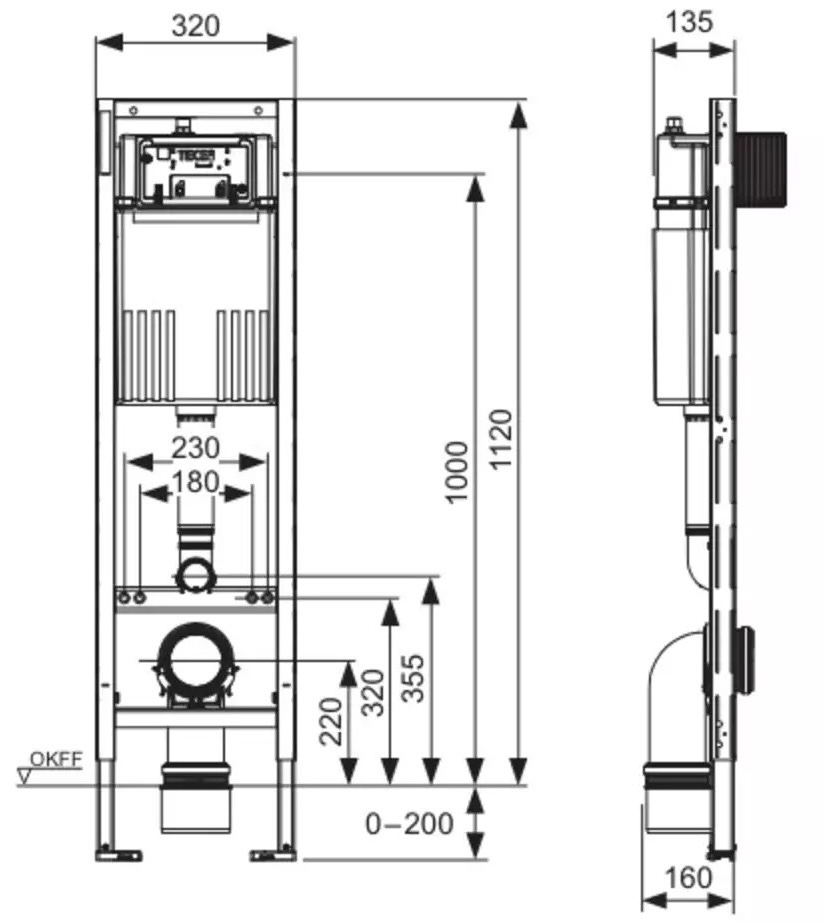 TECE Profil 9300600 Габаритные размеры