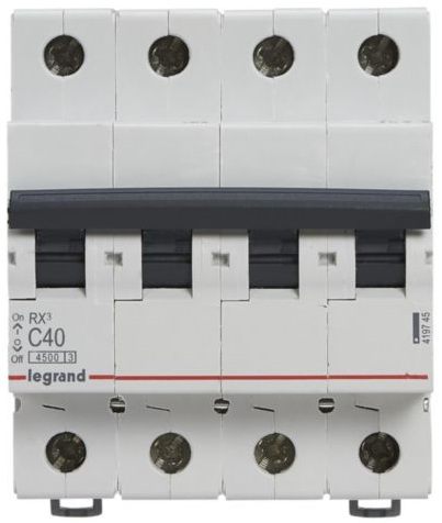 Автоматический выключатель Legrand RX3 4P, 40A, C, 4.5kA (419745) цена 1083 грн - фотография 2