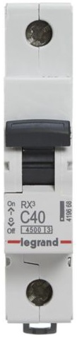 Автоматичний вимикач Legrand RX3 1P, 40A, C, 4.5kA (419668) ціна 239 грн - фотографія 2