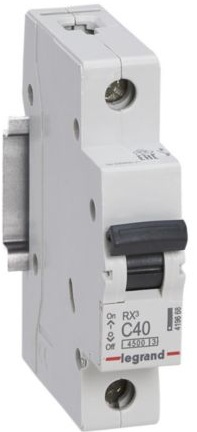 Автоматичний вимикач Legrand RX3 1P, 40A, C, 4.5kA (419668)