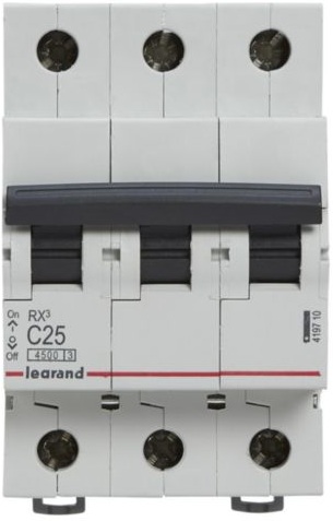 Автоматический выключатель Legrand RX3 3P, 25A, C, 4.5kA (419710) цена 639 грн - фотография 2