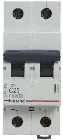 Автоматический выключатель Legrand RX3 2P, 25A, C, 4.5kA (419699) цена 402 грн - фотография 2
