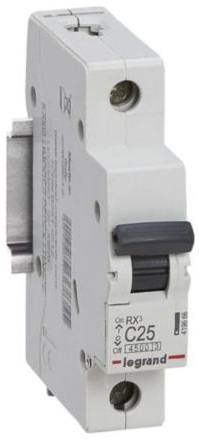 Автоматичний вимикач Legrand RX3 1P, 25A, C, 4.5kA (419666)