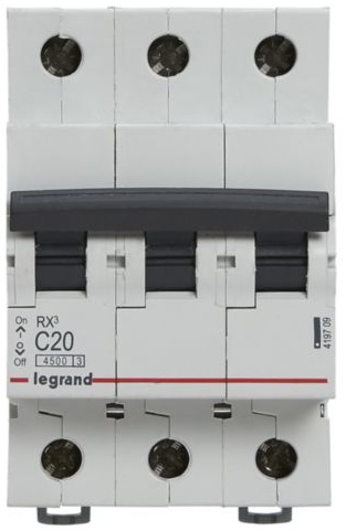 Автоматический выключатель Legrand RX3 3P, 20A, C, 4.5kA (419709) цена 609 грн - фотография 2