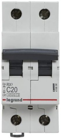 Автоматический выключатель Legrand RX3 2P, 20A, C, 4.5kA (419698) цена 401 грн - фотография 2