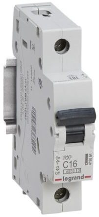 Автоматичний вимикач Legrand RX3 1P, 16A, C, 4.5kA (419664)