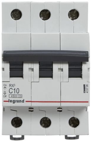 Автоматический выключатель Legrand RX3 3P, 10A, C, 4.5kA (419706) цена 580 грн - фотография 2