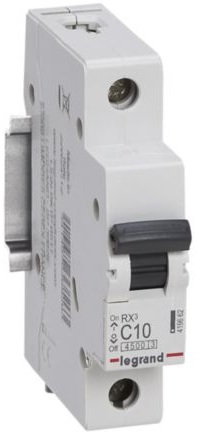 Автоматичний вимикач Legrand RX3 1P, 10A, C, 4.5kA (419662)