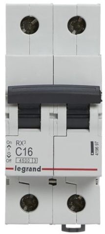 Автоматический выключатель Legrand RX3 2P, 16A, C, 4.5kA (419697) цена 387 грн - фотография 2