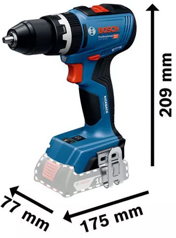 Bosch GSB 18V-65 (06019N3100) Габаритні розміри