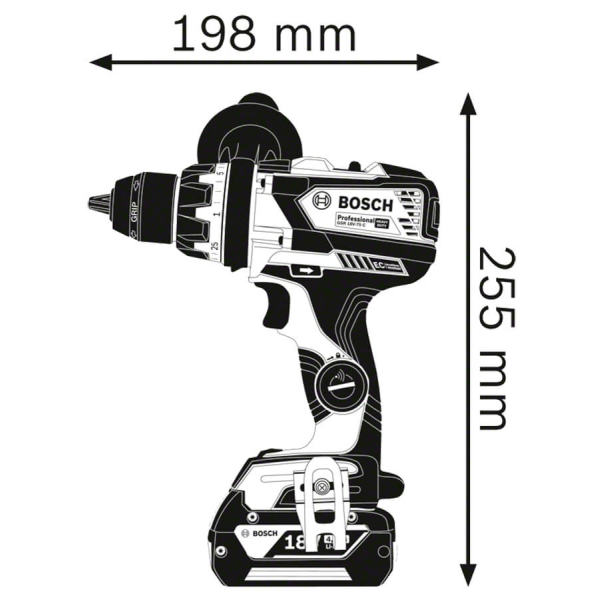 Bosch GSR 18V-110 C (06019G0109) Габаритні розміри