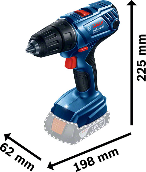 Bosch GSR 180-LI Professional (06019F8109) Габаритні розміри