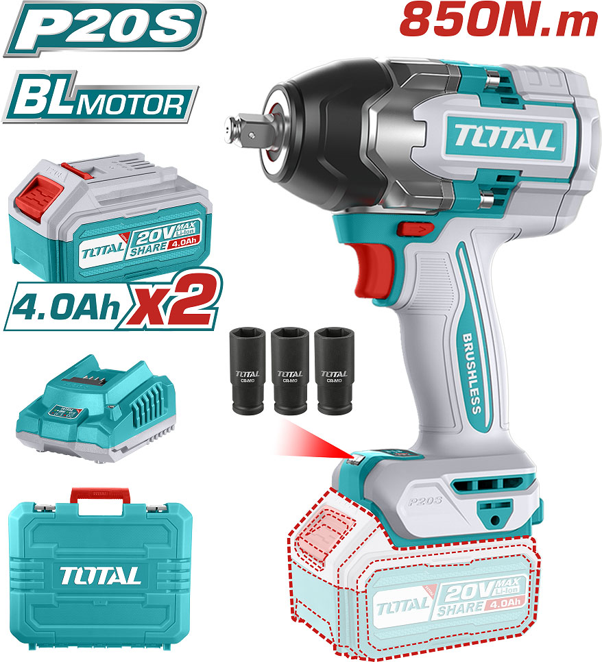 Гайкокрут Total TIWLI2085 20В Li-Ion (6974540)