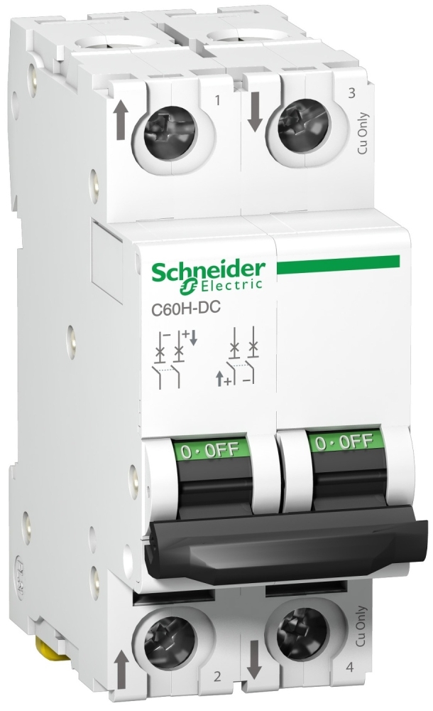 Schneider Electric Acti9 C60H-DC, 2P, 16A, C (A9N61531)