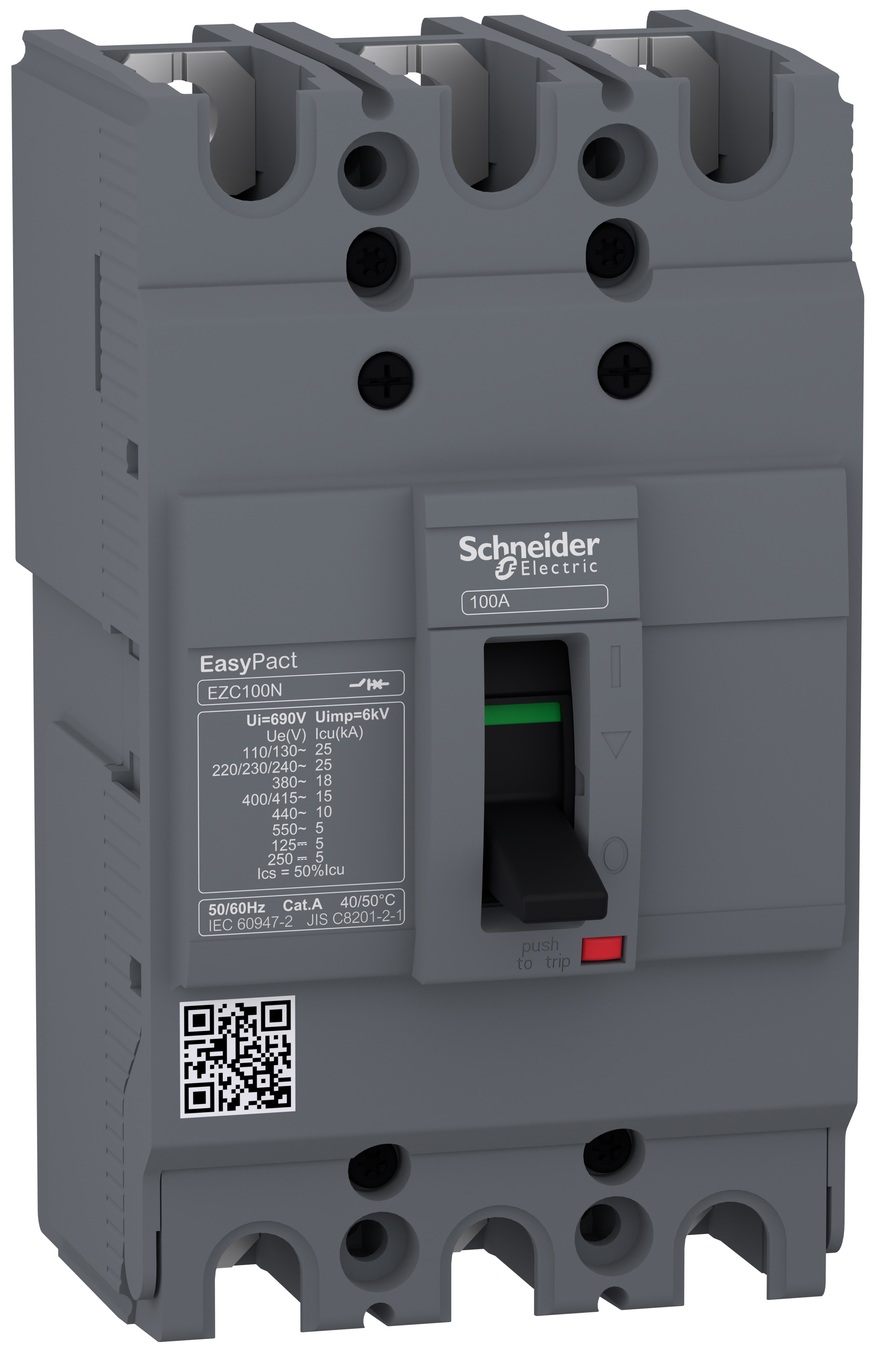 Автоматический выключатель Schneider Electric EasyPact EZC100N 3P, 15kA, 80A (EZC100N3080)