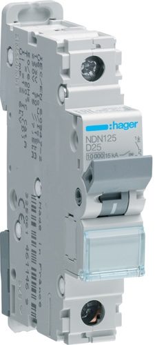 Автоматический выключатель Hager 1P 10kA D-25A 1M (NDN125)