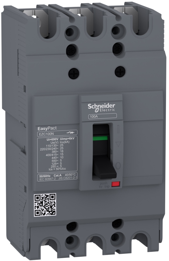 Schneider Electric EasyPact EZC100N 3P, 15kA, 100A (EZC100N3100)