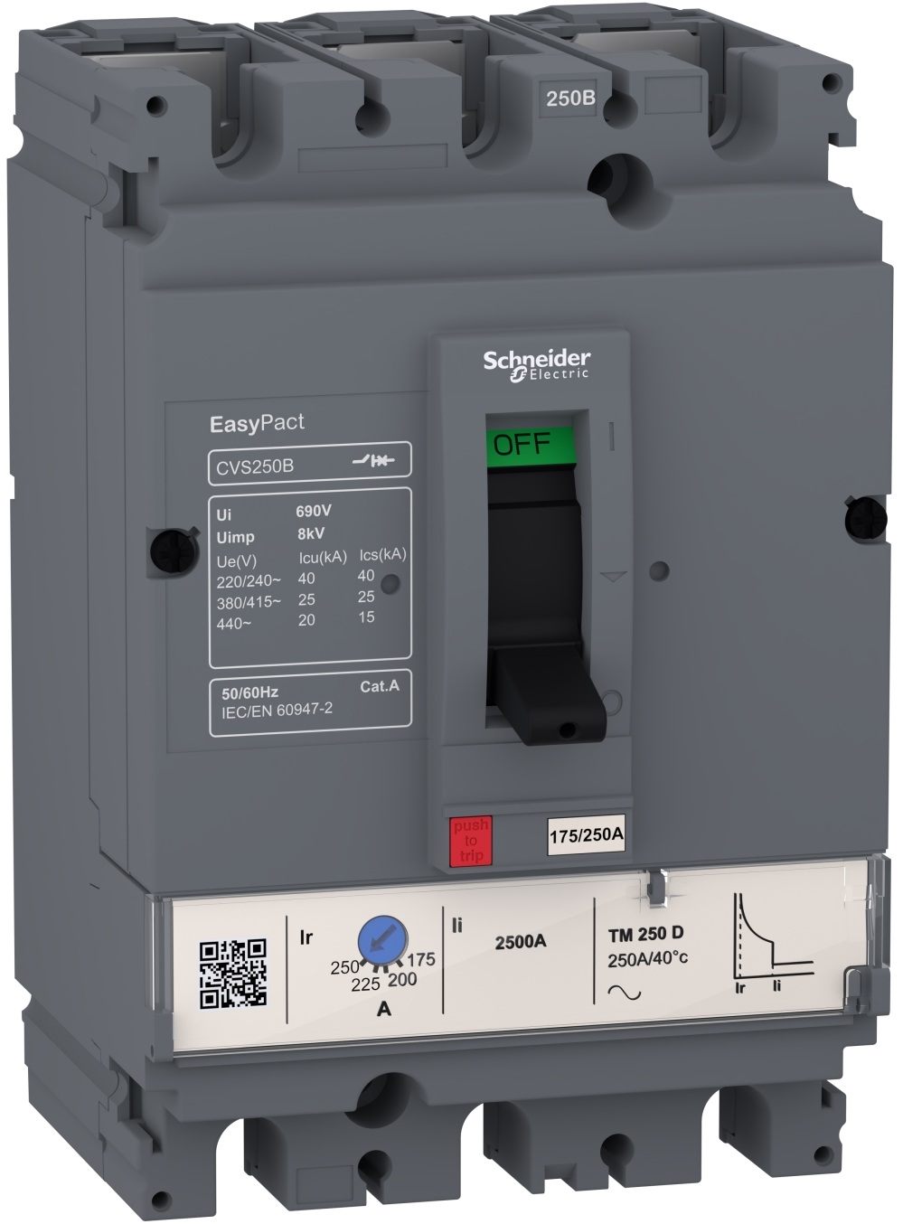Автоматический выключатель Schneider Electric EasyPact CVS250B TM250D 3P3D (LV525303)