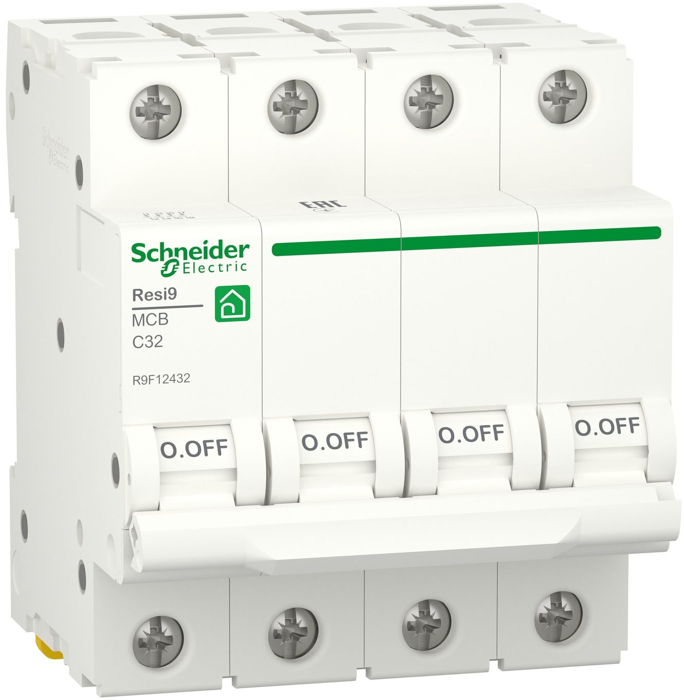 Автоматический выключатель Schneider Electric RESI9 32A, 4P, C, 6kA (R9F12432)