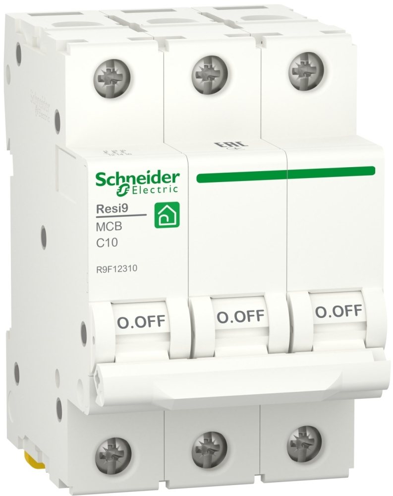 Schneider Electric RESI9 10A, 3P, C, 6kA (R9F12310)