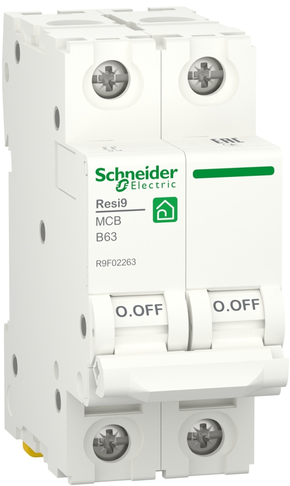 Schneider Electric RESI9 63A, 2P, B, 6kA (R9F02263)