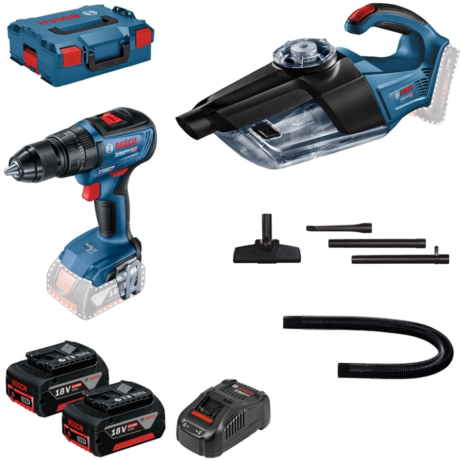 Набор инструментов Bosch GSB 18V-50 + GAS 18V-1 (0615990M44)