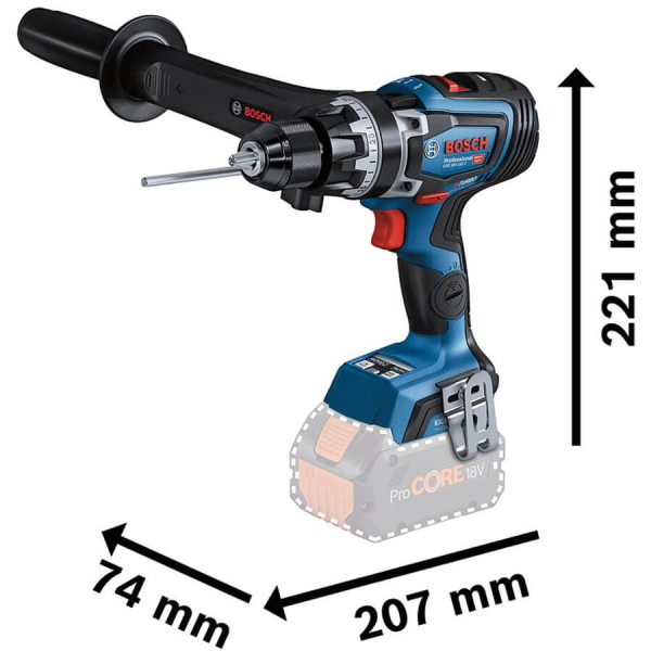 Bosch GSB 18V-150 C Professional (06019J5105) Габаритні розміри