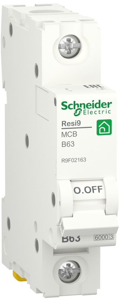 Schneider Electric RESI9 63A, 1P, B, 6kA (R9F02163)