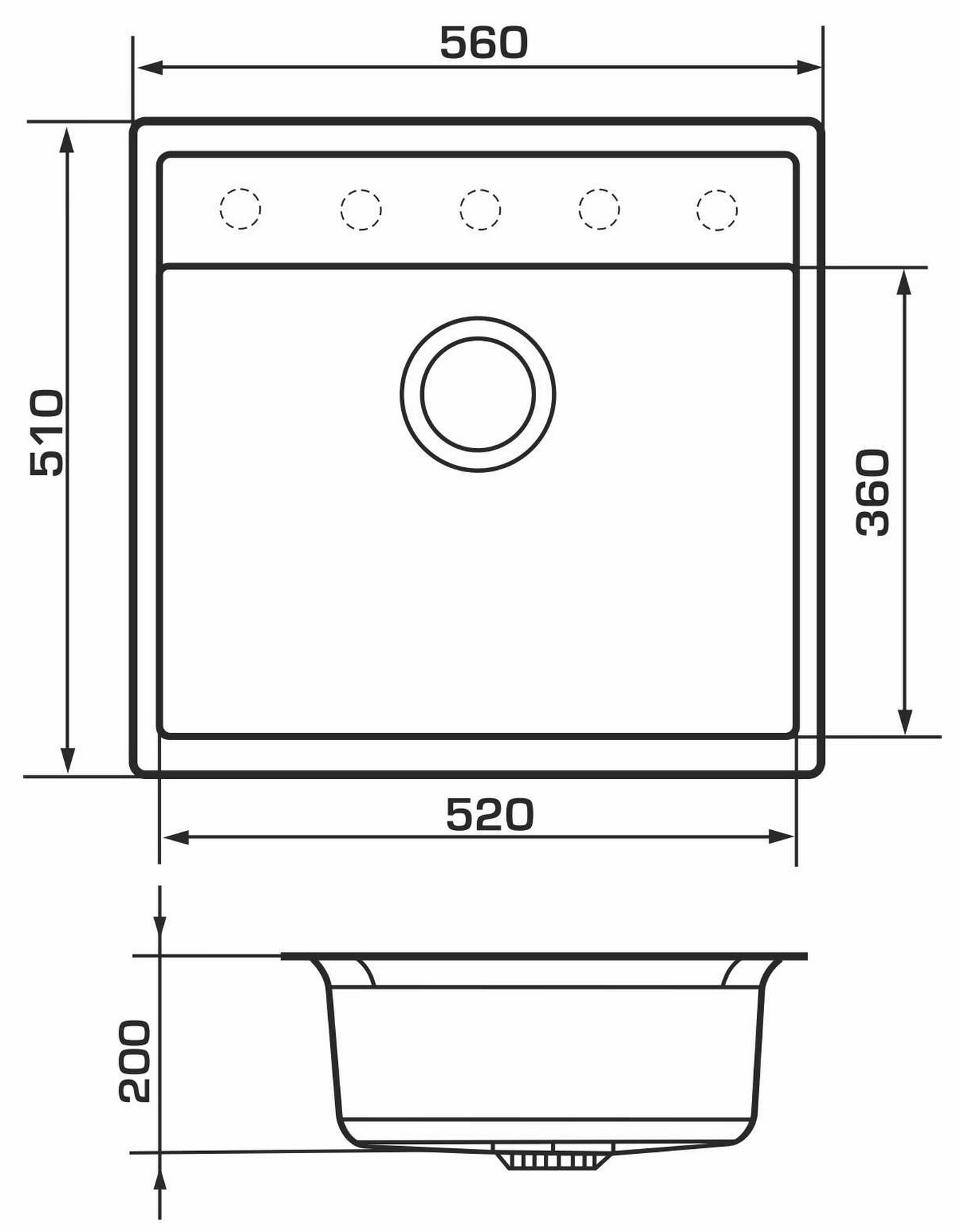 Granado Basic Lerida Grafito Габаритные размеры
