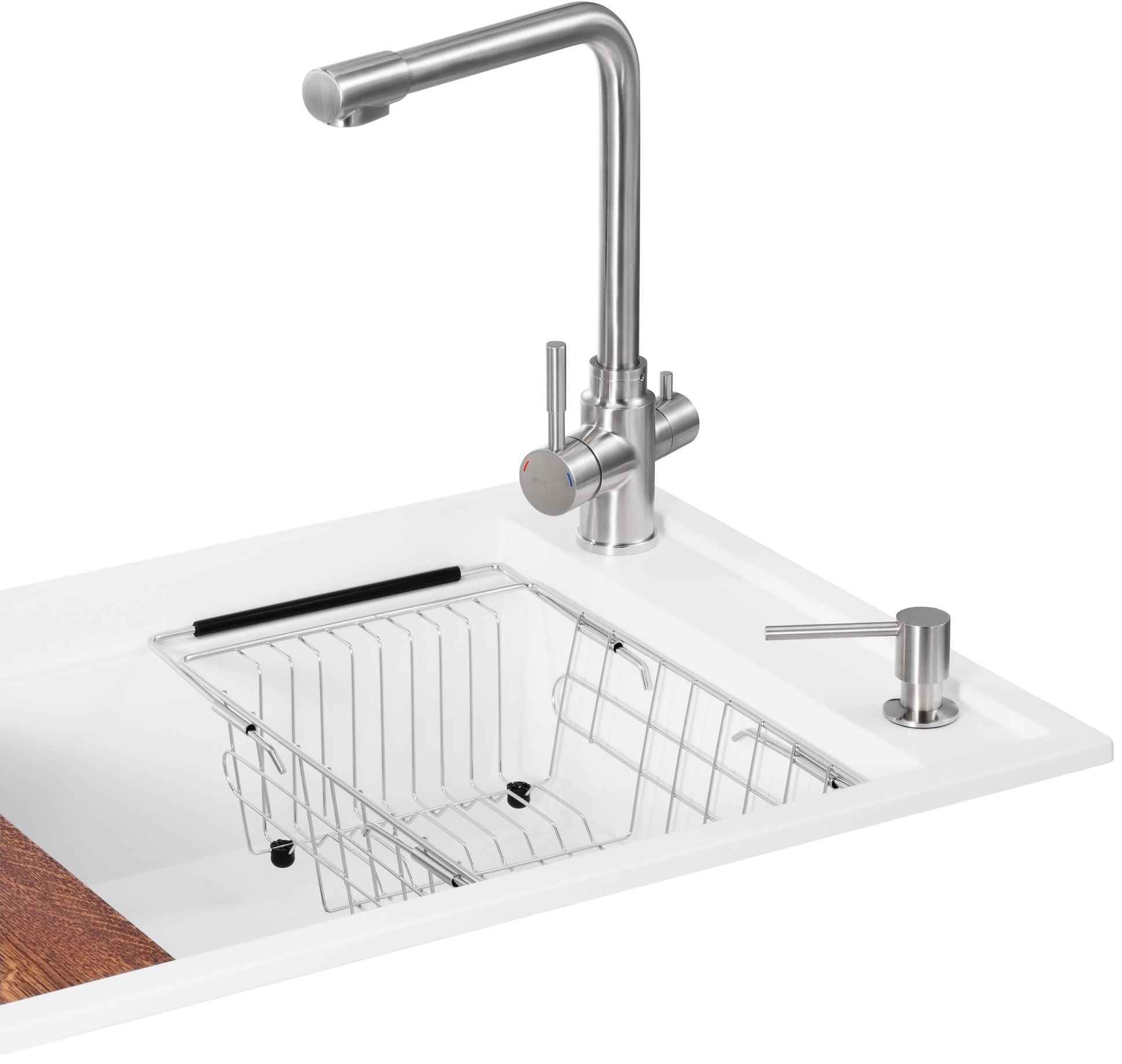 Кухонна мийка 5 в 1 Granado Optimal Estella White ціна 10990 грн - фотографія 2