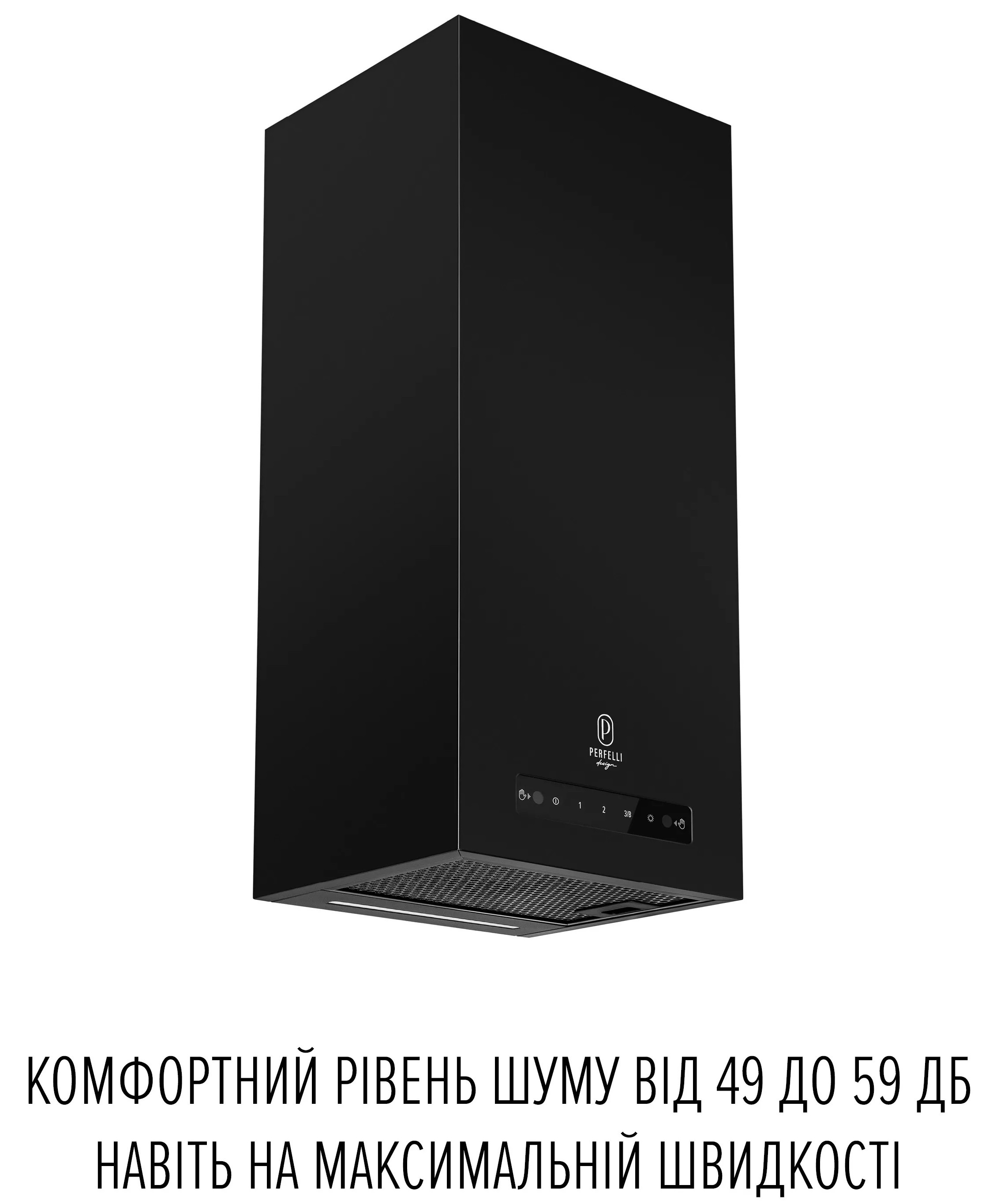 Кухонна витяжка Perfelli Design Quadro 36 Nero ціна 18999 грн - фотографія 2