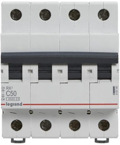 Автоматический выключатель Legrand RX3 4P, 50A, C, 4.5kA (419746) цена 1315 грн - фотография 2