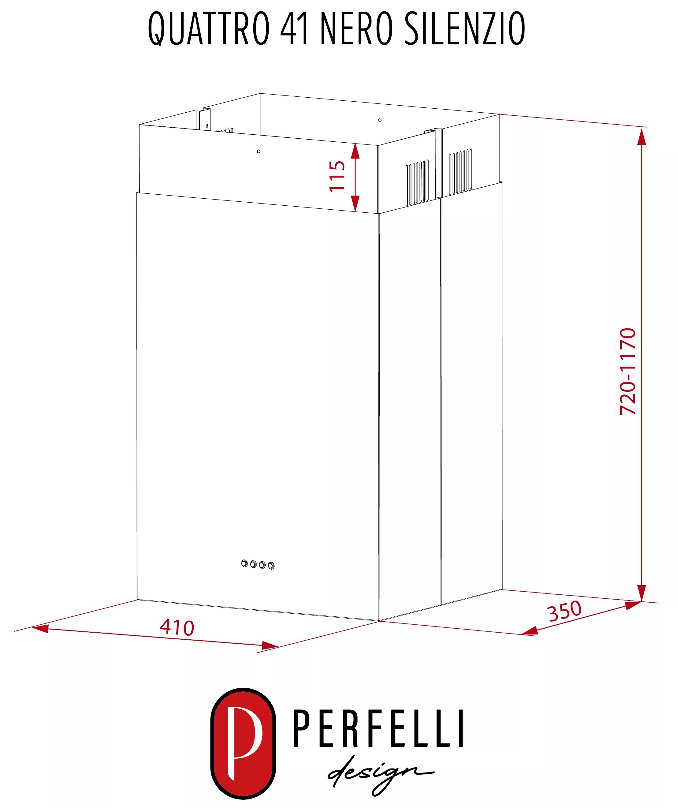 Perfelli Design Quattro 41 Nero Габаритні розміри