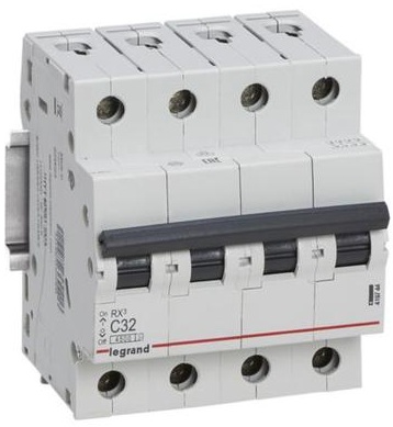 Автоматический выключатель Legrand RX3 4P, 32A, C, 4.5kA (419744)