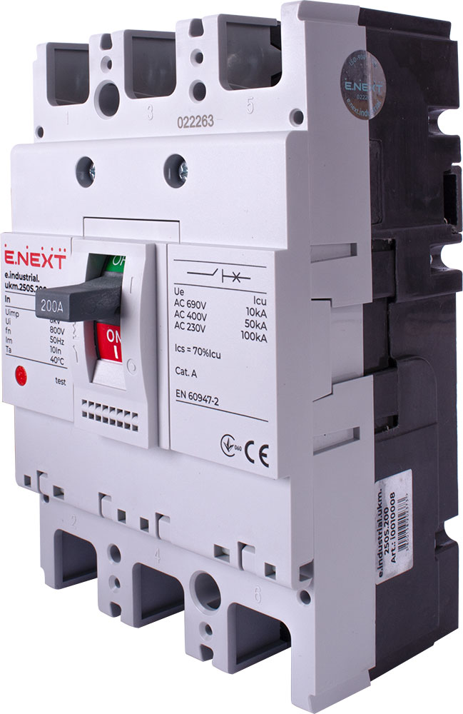 Силовой автоматический выключатель E.NEXT e.industrial.ukm.250S.200, 3p, 200A (i0010008) цена 2600 грн - фотография 2