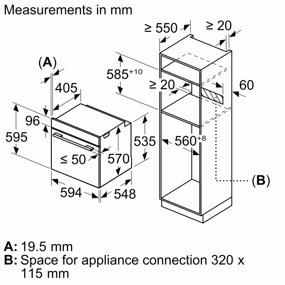 Siemens HU736AEA0T Габаритные размеры