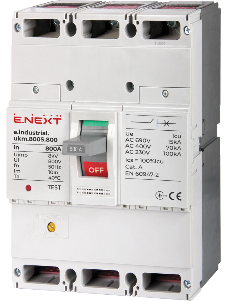 Силовой автоматический выключатель E.NEXT e.industrial.ukm.800S.800, 3p, 800A (i0010012)