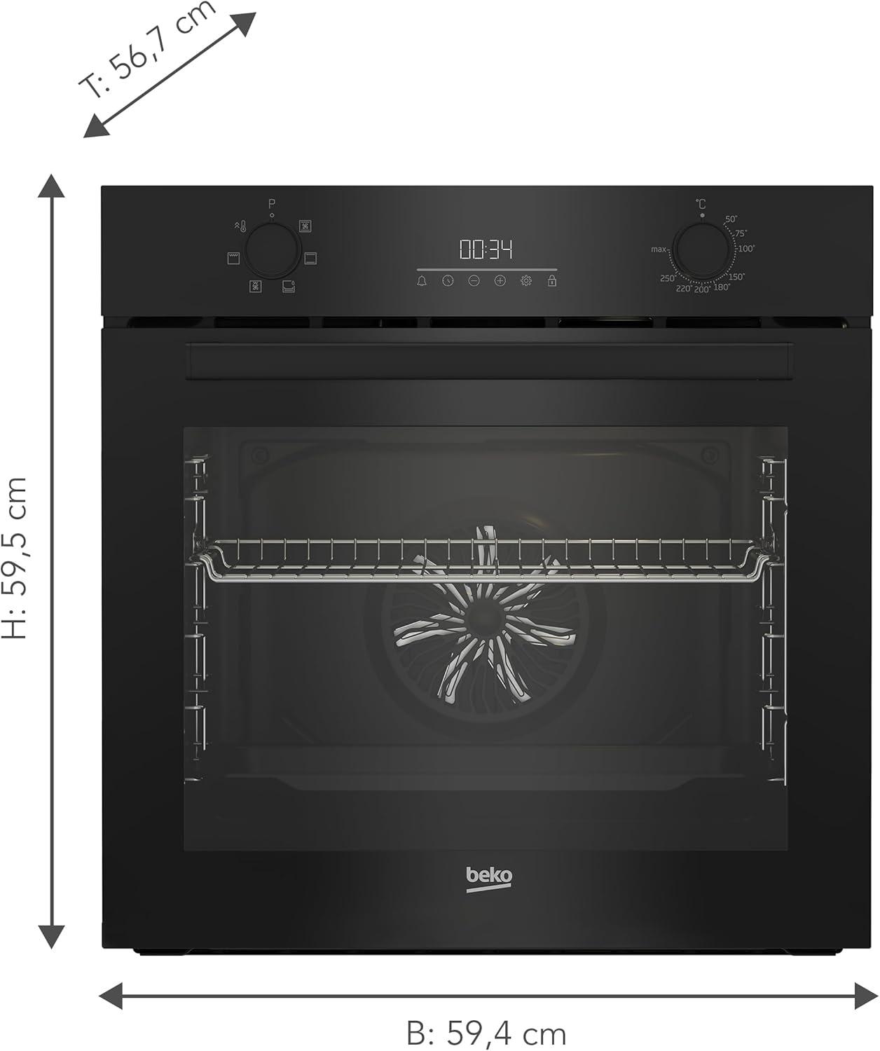 Beko BBIE17300B Габаритные размеры