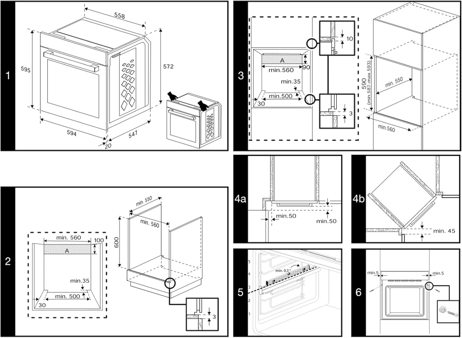 Beko BBIE17300B Габаритные размеры