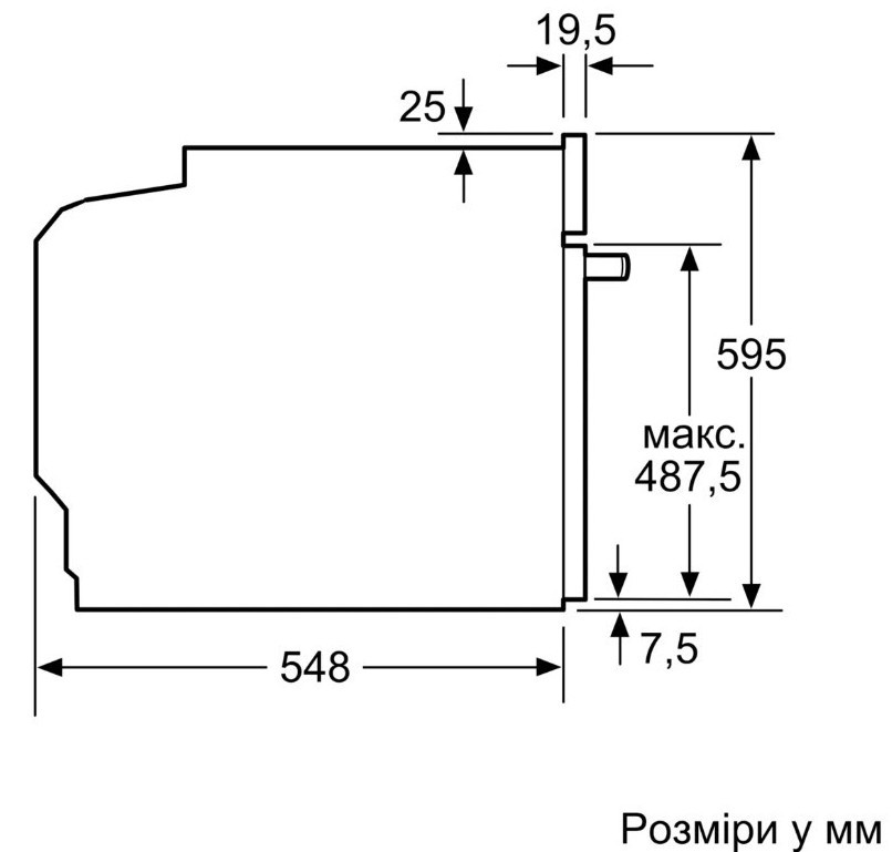 Bosch HJG852YB0T Габаритные размеры
