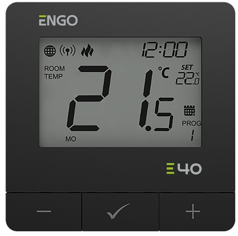 Интернет-терморегулятор ZigBee 3.0 Engo Controls E40-230B, черный