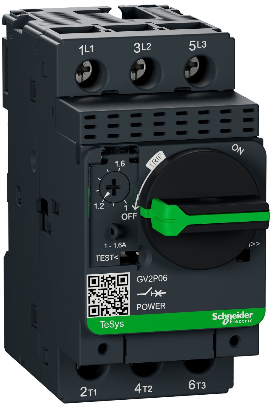 Автоматический выключатель защиты двигателя Schneider Electric TeSys GV2P 1-1.6A (GV2P06)