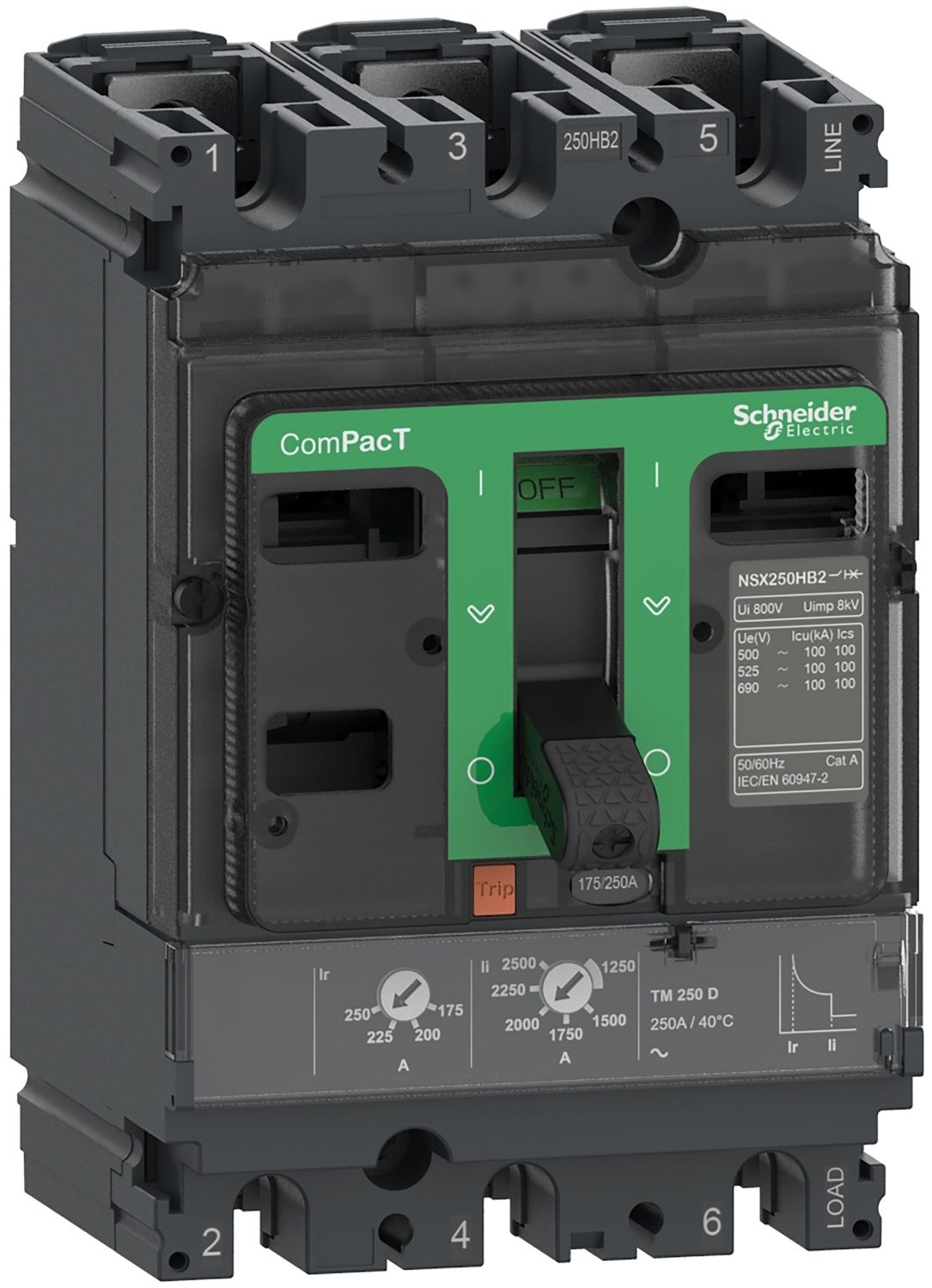 Автоматический выключатель Schneider Electric ComPacT NSX250F 36kA 3P3D 250A TMD (C25F3TM250)