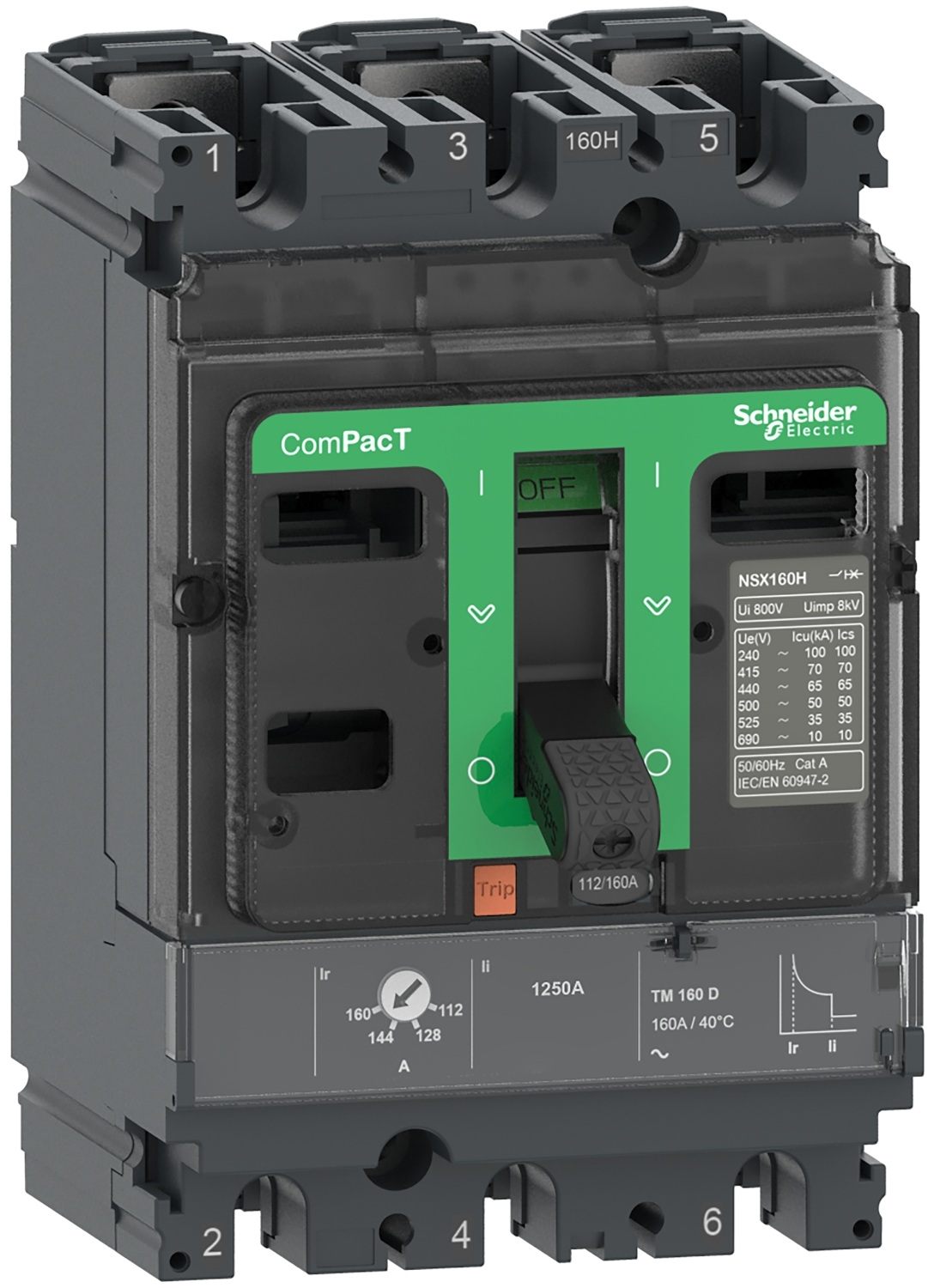 Автоматический выключатель Schneider Electric ComPacT NSX160F 36kA 3P3D 160A TMD (C16F3TM160)