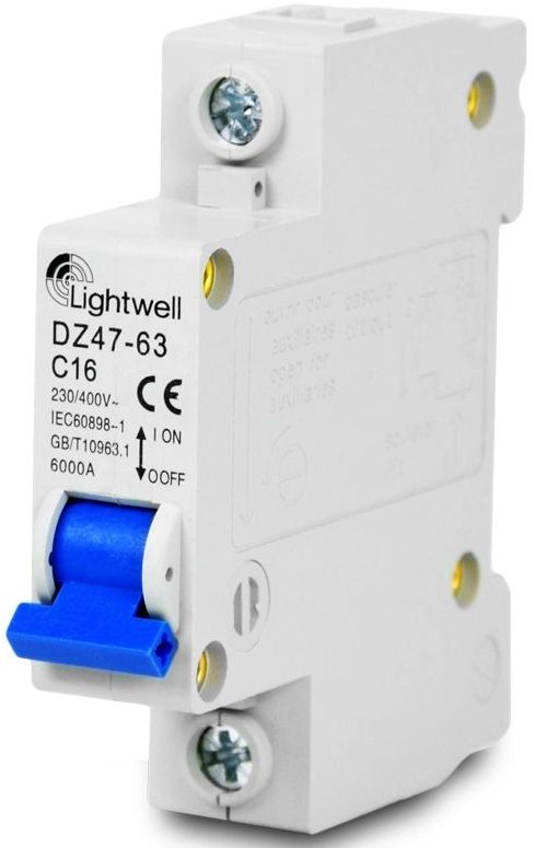 Автоматический выключатель Lightwell DZ47-63 1P, 16A, C (256721)