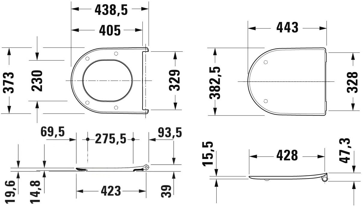 Duravit Soleil by Starck (0026490000) Габаритные размеры