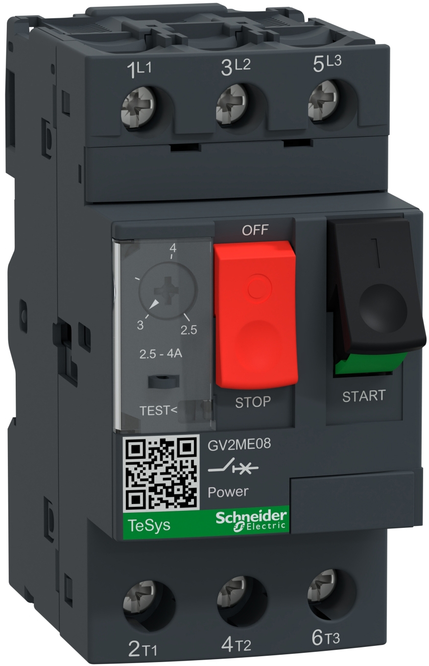 Автоматический выключатель защиты двигателя Schneider Electric TeSys GV2 2.5-4A (GV2ME08)